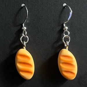 Handcrafted Bread Loaf Dangle Earrings